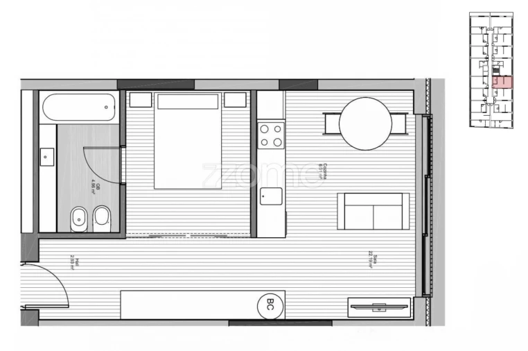 Apartamento T1 para Arrendamento em São Mamede de Infesta e Senhora da Hora Foto 27