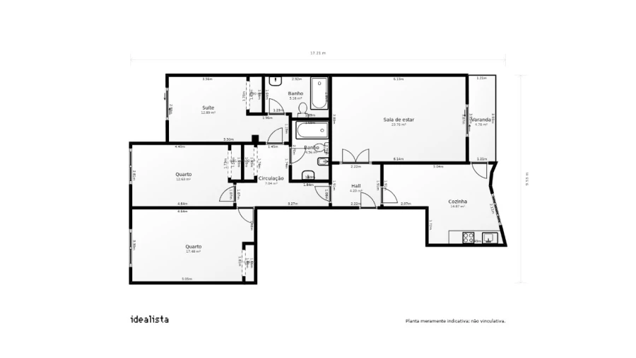 Apartamento T3 para Venda em Moledo e Cristelo Planta 1