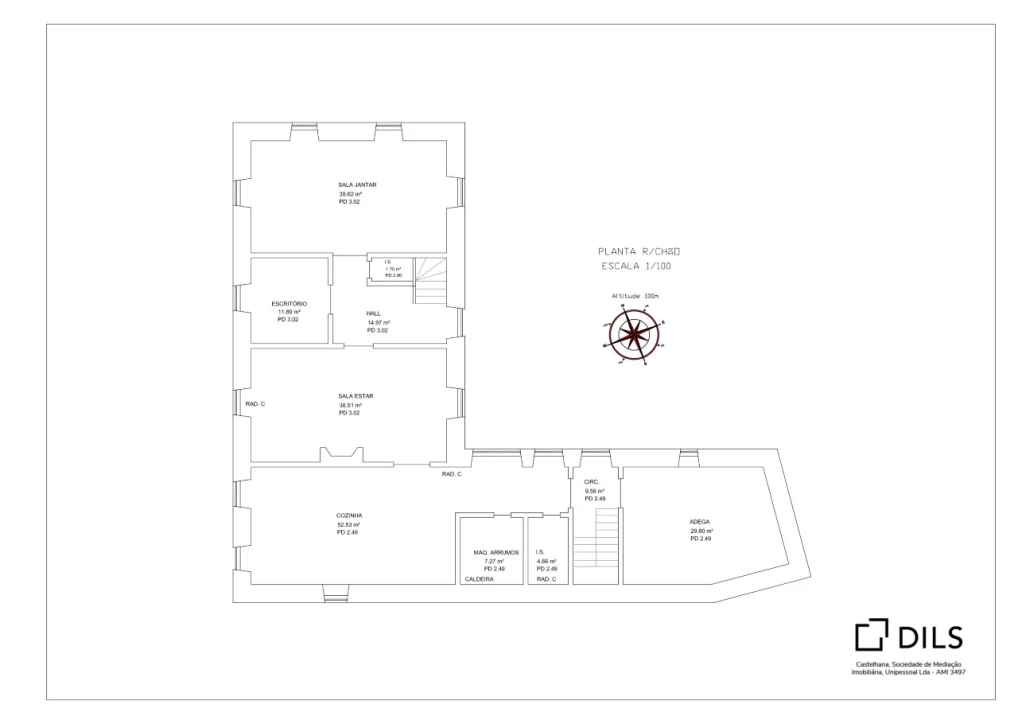 Moradia T7 para Venda em Carnide Planta 3