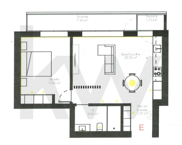 Apartamento T1 para Venda em Esgueira Planta 1