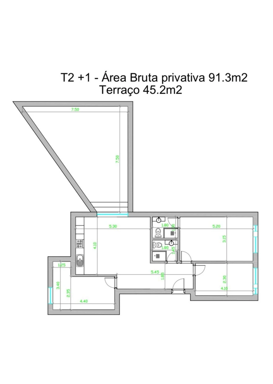 Apartamento T3 para Venda em Alverca do Ribatejo e Sobralinho Planta 1