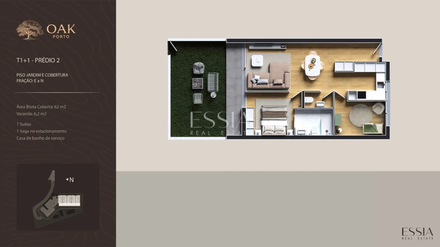 Apartamento T1 para Venda em Cedofeita, Santo Ildefonso, Sé, Miragaia, São Nicolau e Vitória Planta 1
