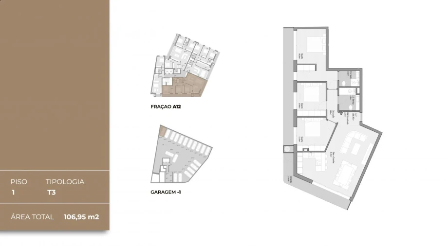 Apartamento T3 para Venda em Bougado (São Martinho e Santiago) Planta 2
