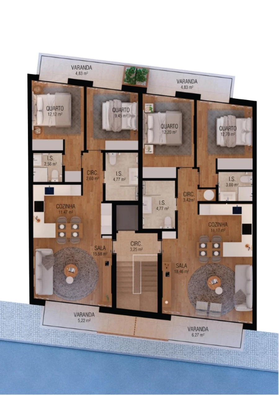 Apartamento T2 para Venda em Nossa Senhora do Pópulo, Coto e São Gregório Planta 1