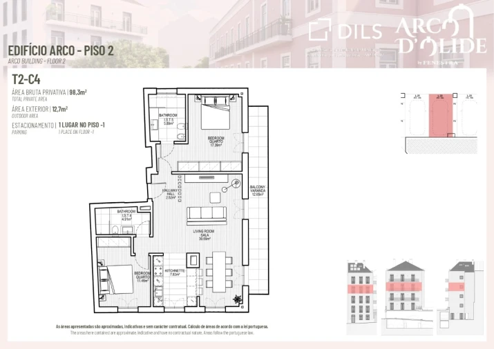 Apartamento T2 para Venda em Campo de Ourique Planta 1