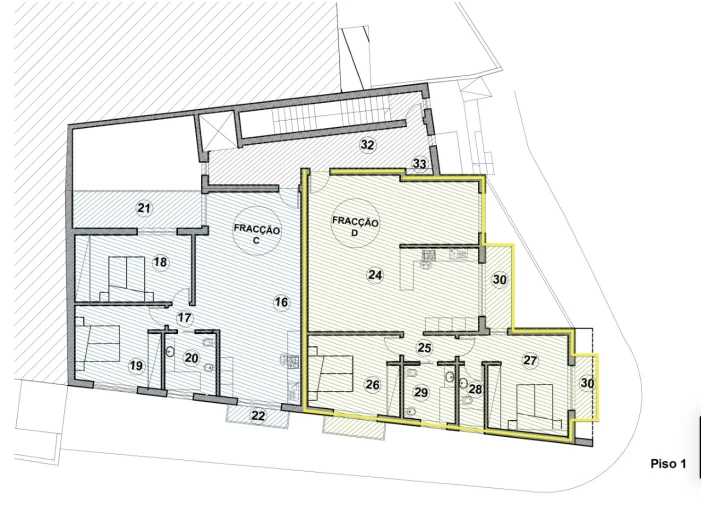 Apartamento T2 para Venda em Santa Maria, São Pedro e Matacães Planta 1