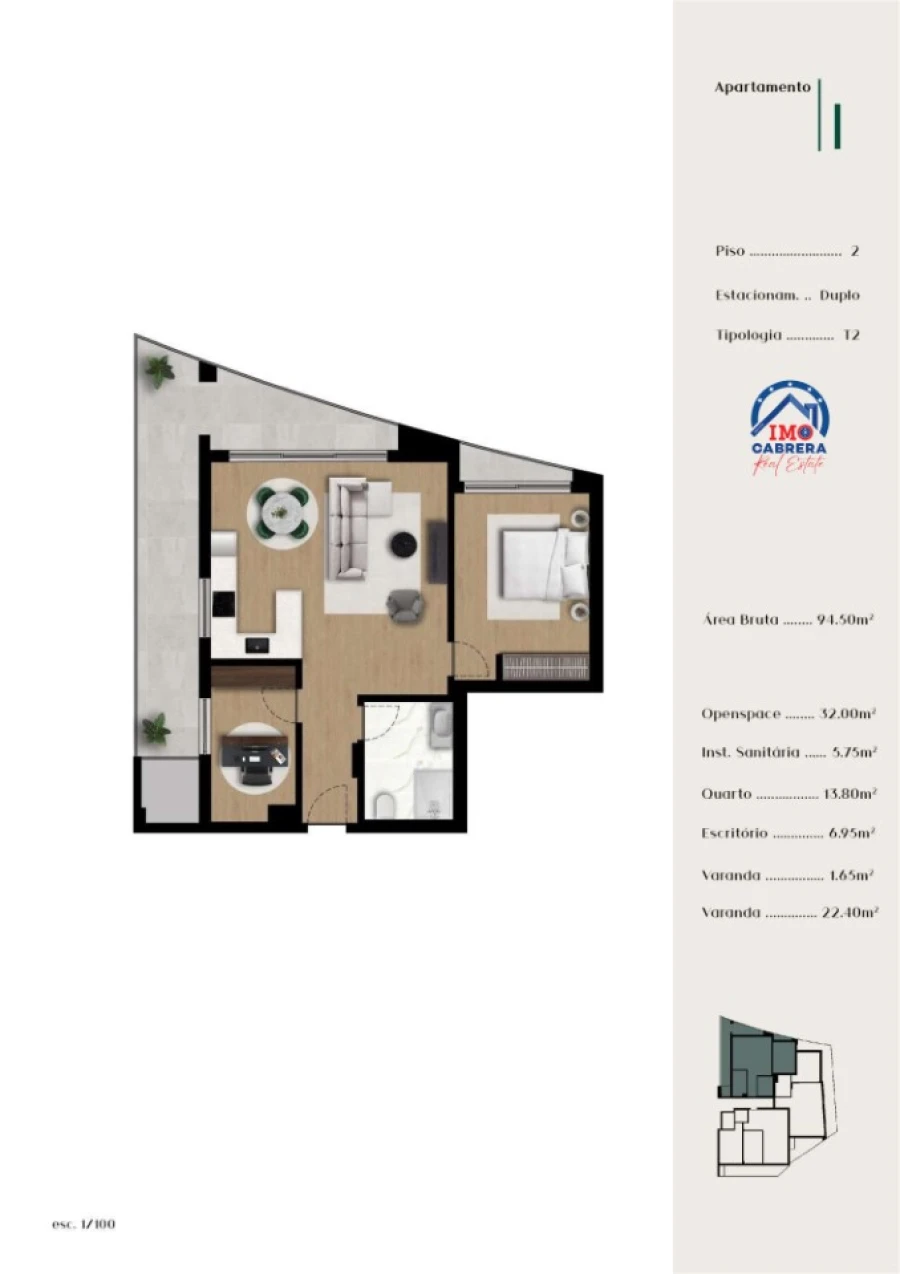 Apartamento T1 para Venda em Ponta do Sol Planta 1