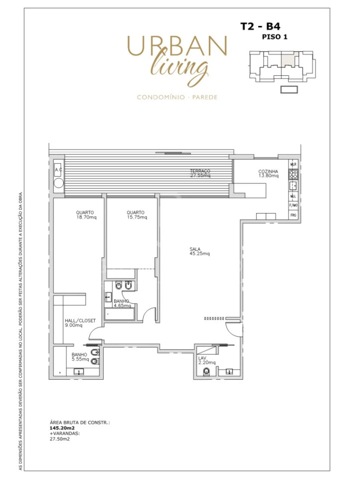 Apartamento T2 para Venda em Carcavelos e Parede Foto 32