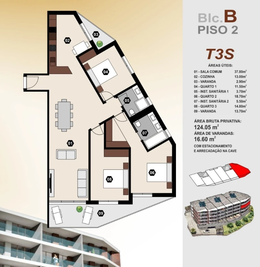 Apartamento T3 para Venda em Camara de Lobos Foto 12