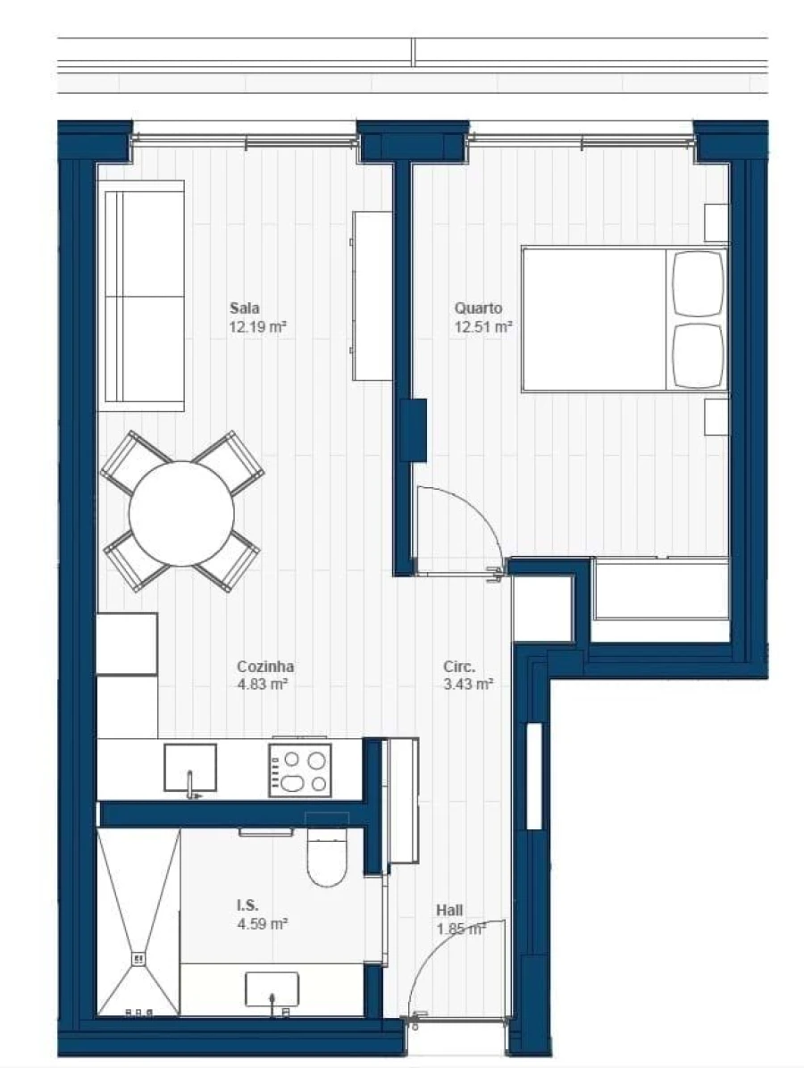 Apartamento T1 para Venda em Canidelo Foto 43
