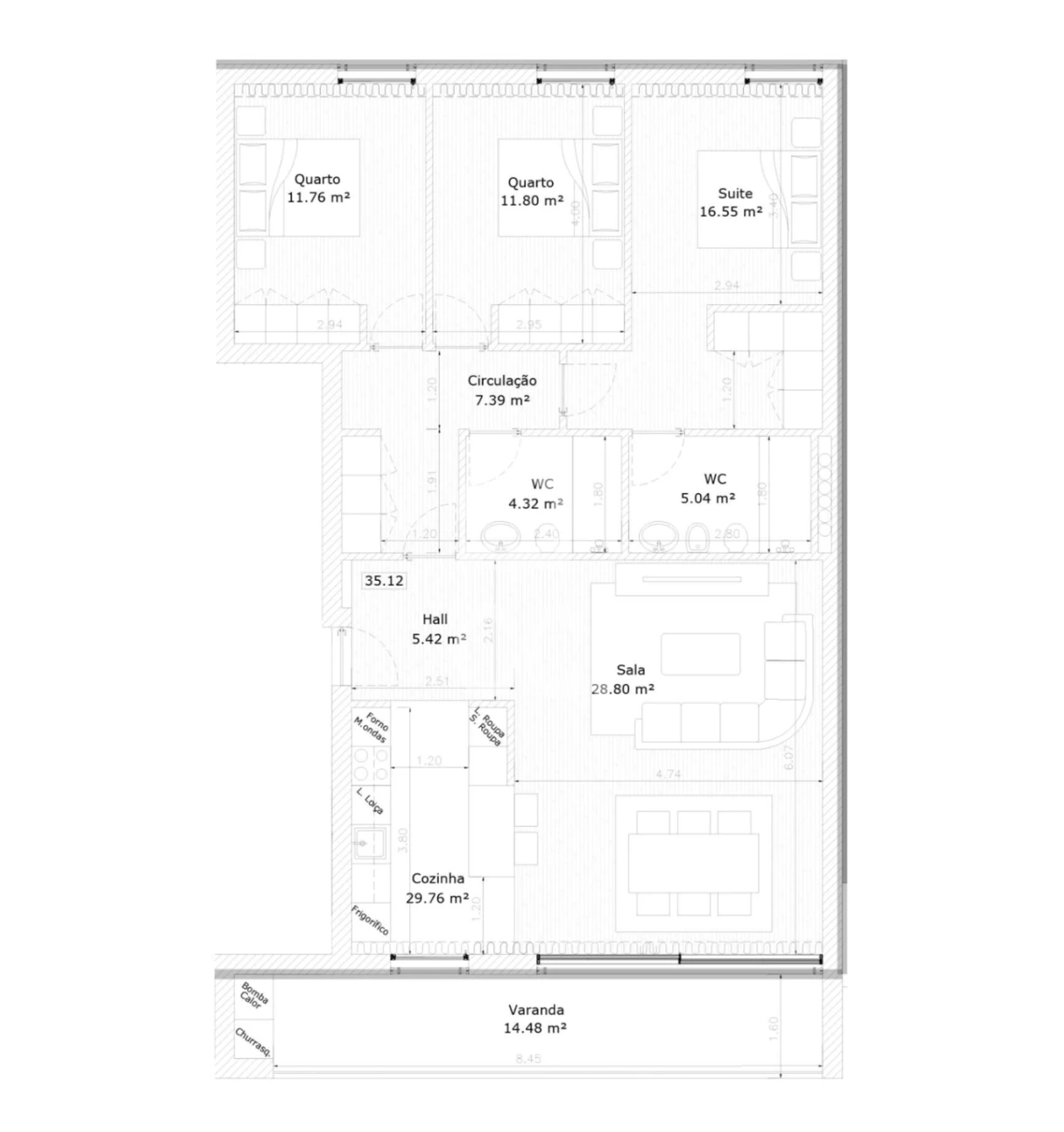 Apartamento T3 para Venda em São João Baptista Foto 3