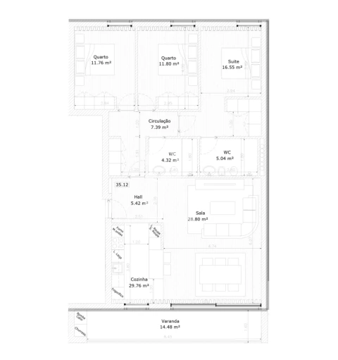Apartamento T3 para Venda em São João Baptista