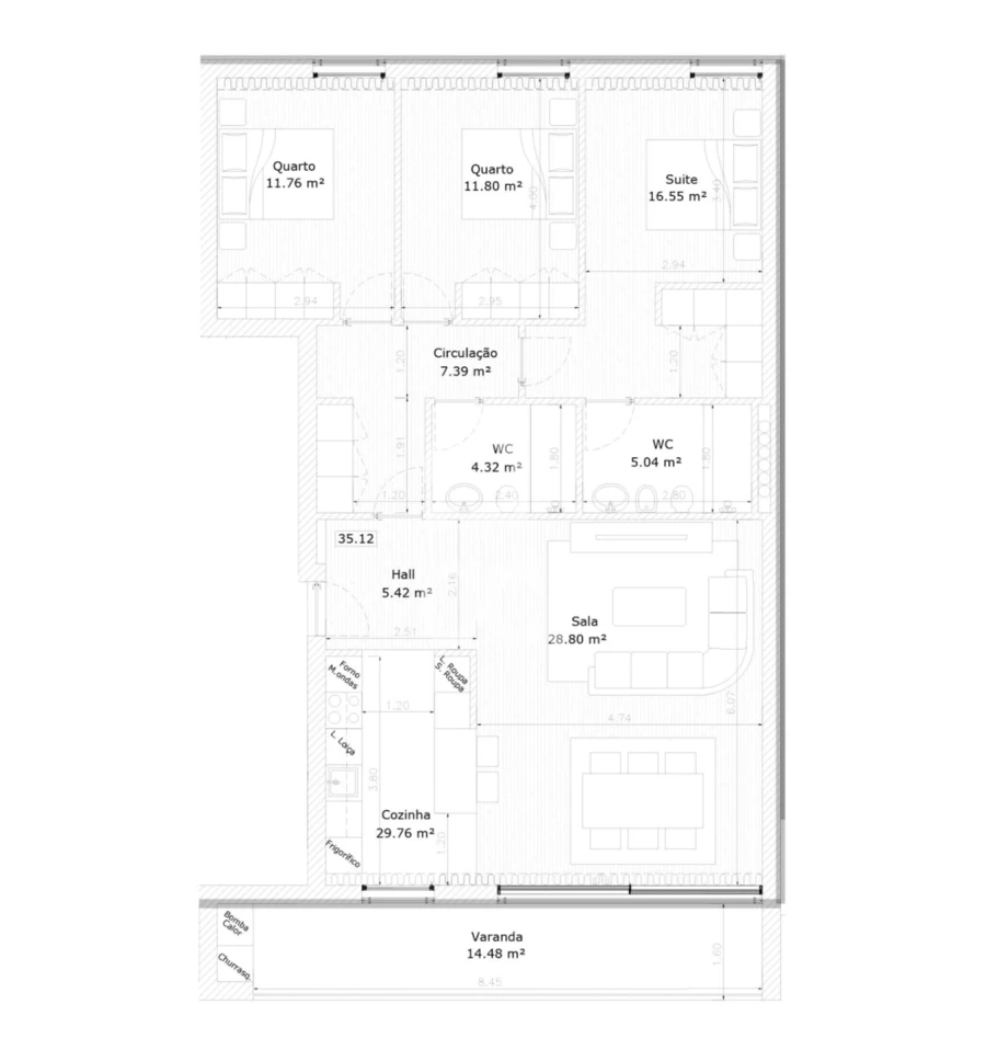 Apartamento T3 para Venda em São João Baptista Foto 2
