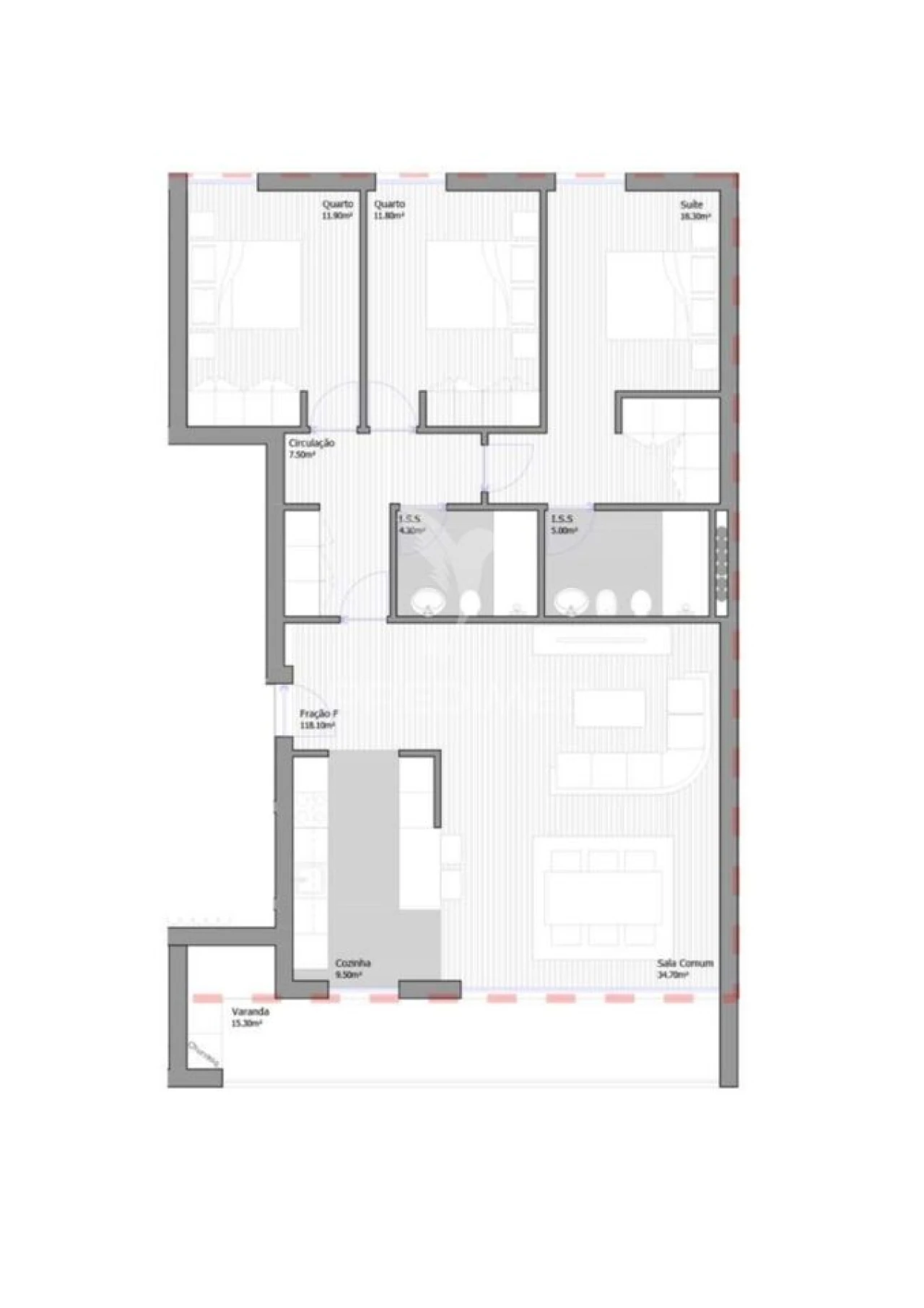 Apartamento T3 para Venda em São João Baptista Foto 14