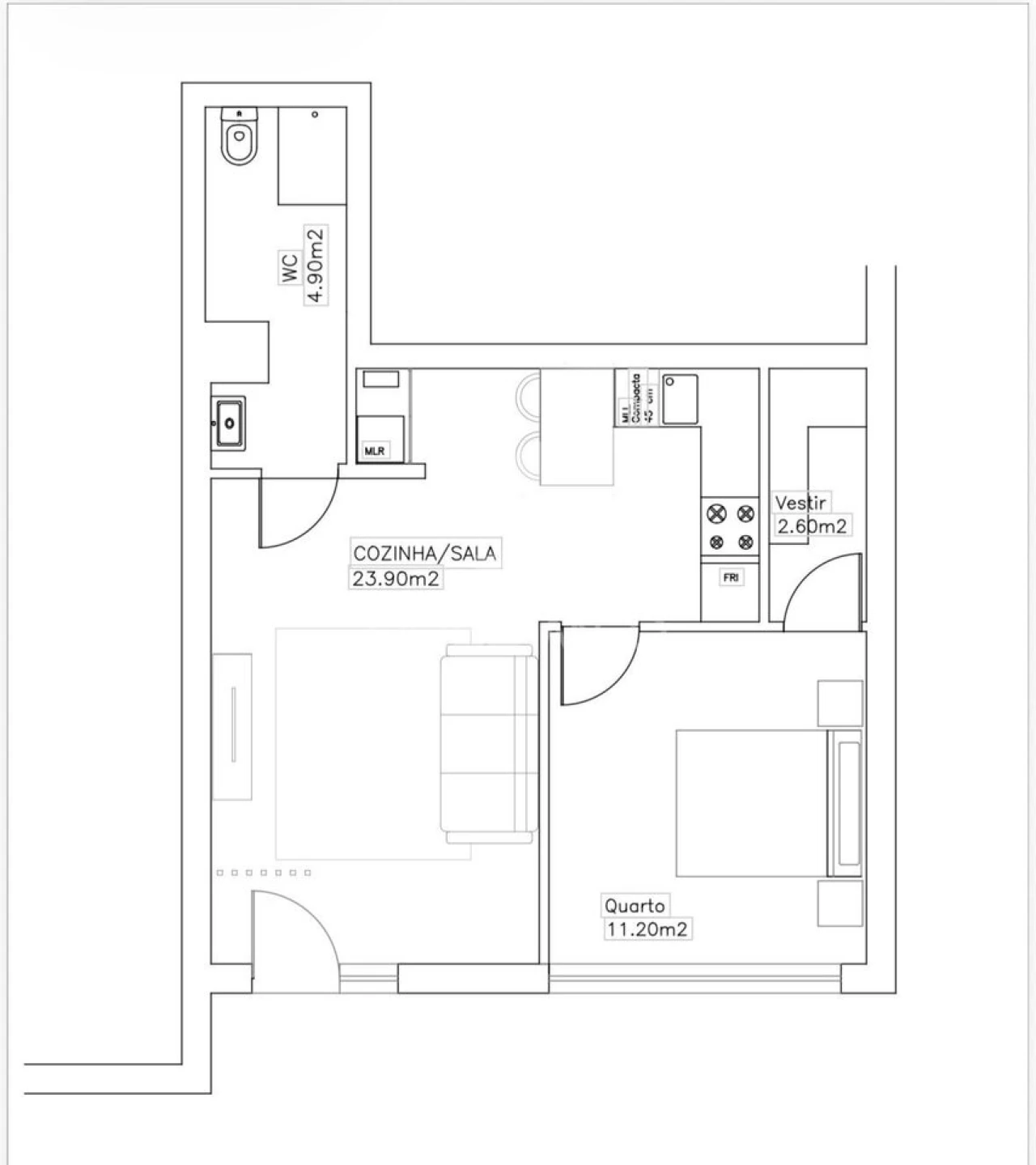 Apartamento T1 para Venda em Minde Foto 1