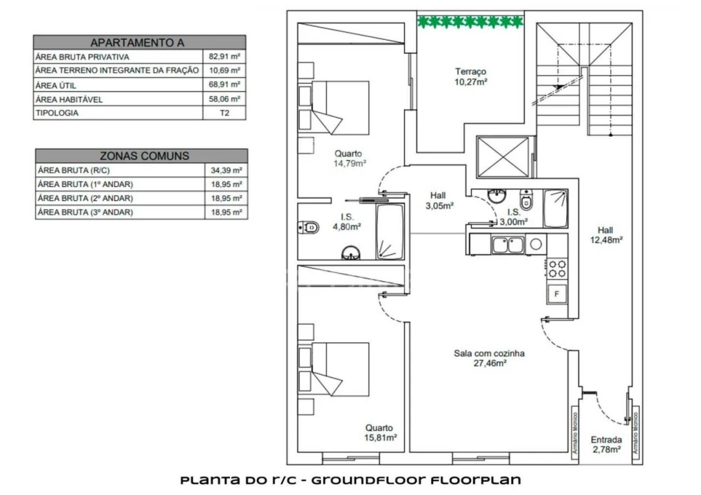 Apartamento T2 para Venda em Vila Real de Santo Antonio Foto 7