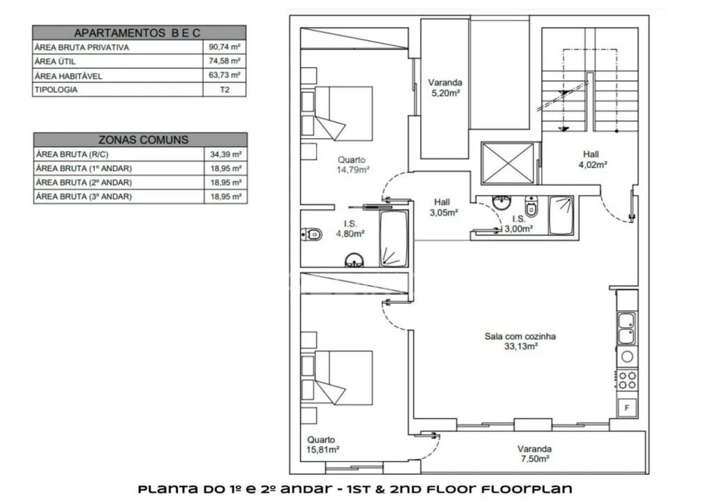 Apartamento T2 para Venda em Vila Real de Santo Antonio Foto 9