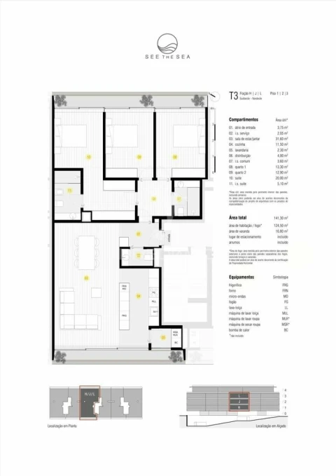 Apartamento T3 para Venda em Canidelo
