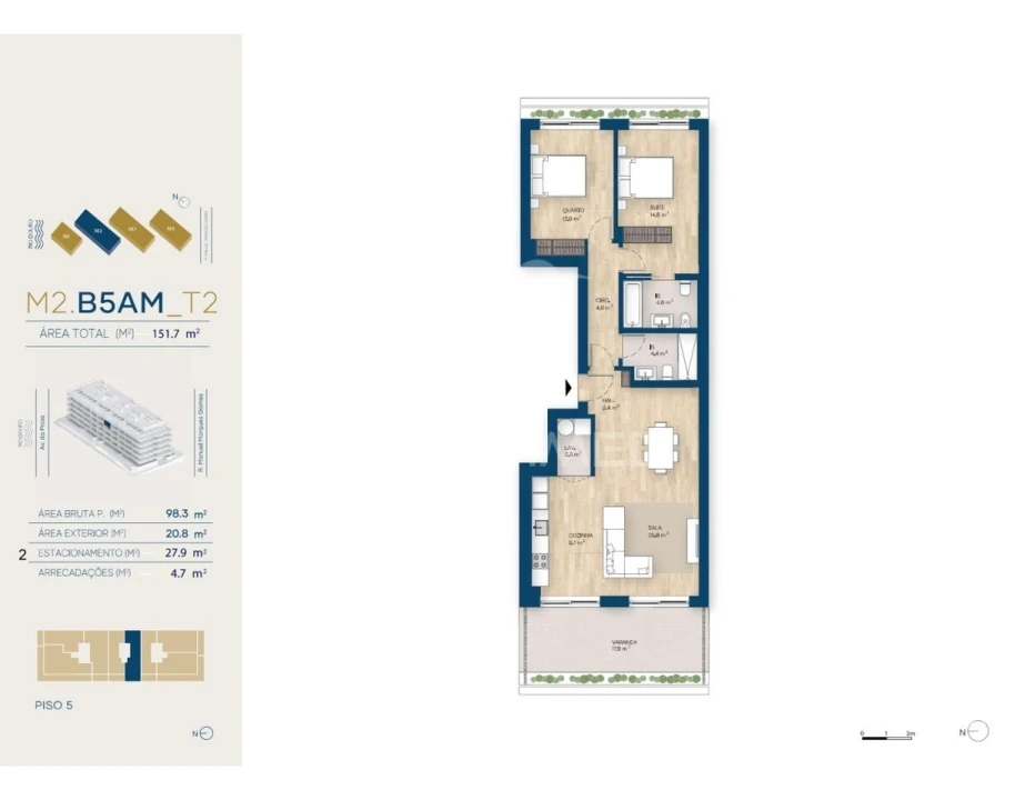Apartamento T2 para Venda em Canidelo Foto 13