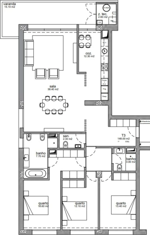 Apartamento T3 para Venda em Paranhos