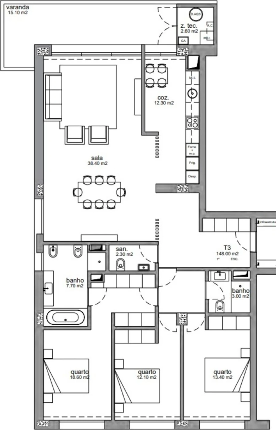 Apartamento T3 para Venda em Paranhos Foto 11
