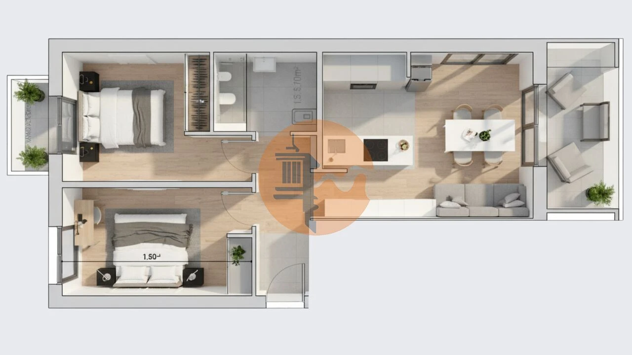 Apartamento T2 para Venda em Monte Gordo Foto 1