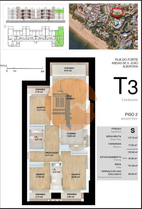 Apartamento T3 para Venda em Albufeira e Olhos de Água