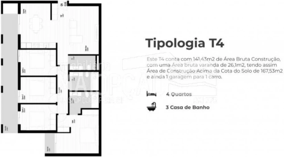 Apartamento T1 para Venda em Pedrouços Foto 15