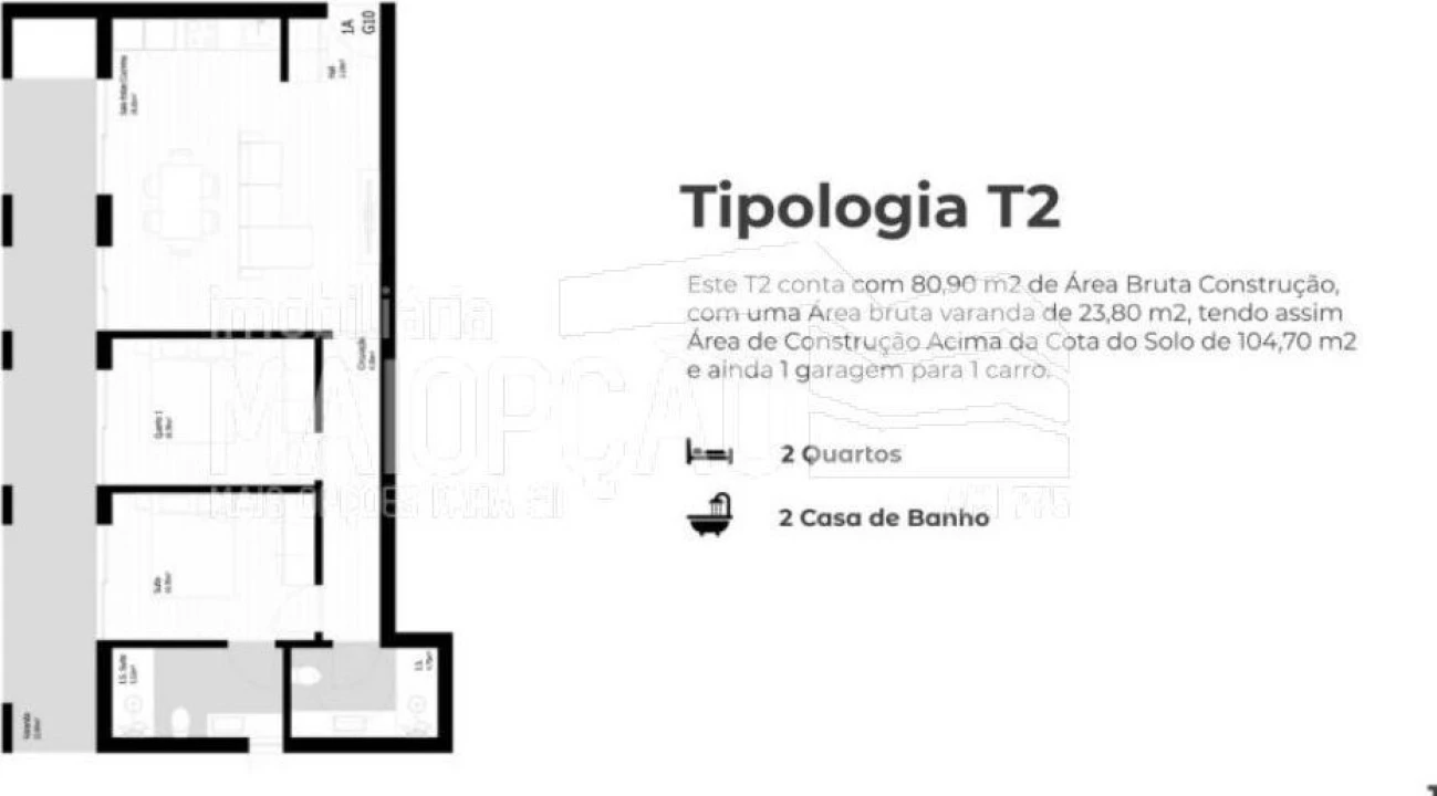 Apartamento T2 para Venda em Pedrouços Foto 11