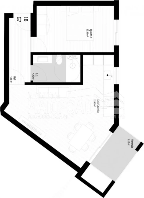 Apartamento T1 para Venda em Pedrouços