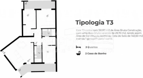 Apartamento T1 para Venda em Pedrouços