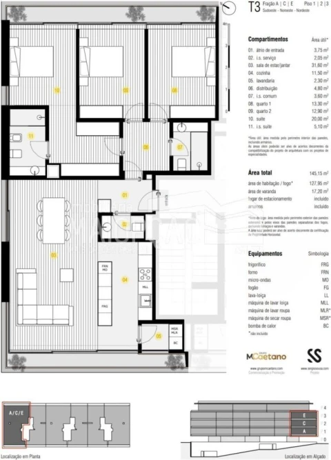 Apartamento T3 para Venda em Canidelo
