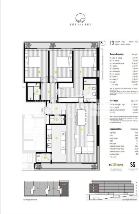 Apartamento T3 para Venda em Canidelo