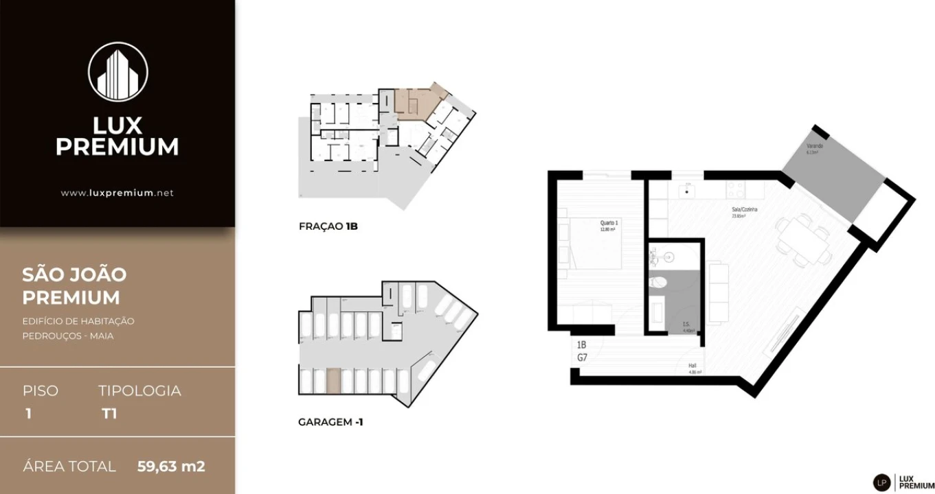 Apartamento T1 para Venda em Pedrouços Foto 13