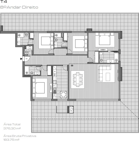 Apartamento T4 para Venda em Ramalde
