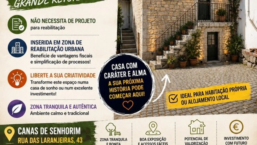 Moradia T2 para Venda em Canas de Senhorim