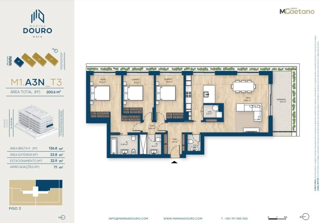 Apartamento T3 para Venda em Canidelo Foto 9
