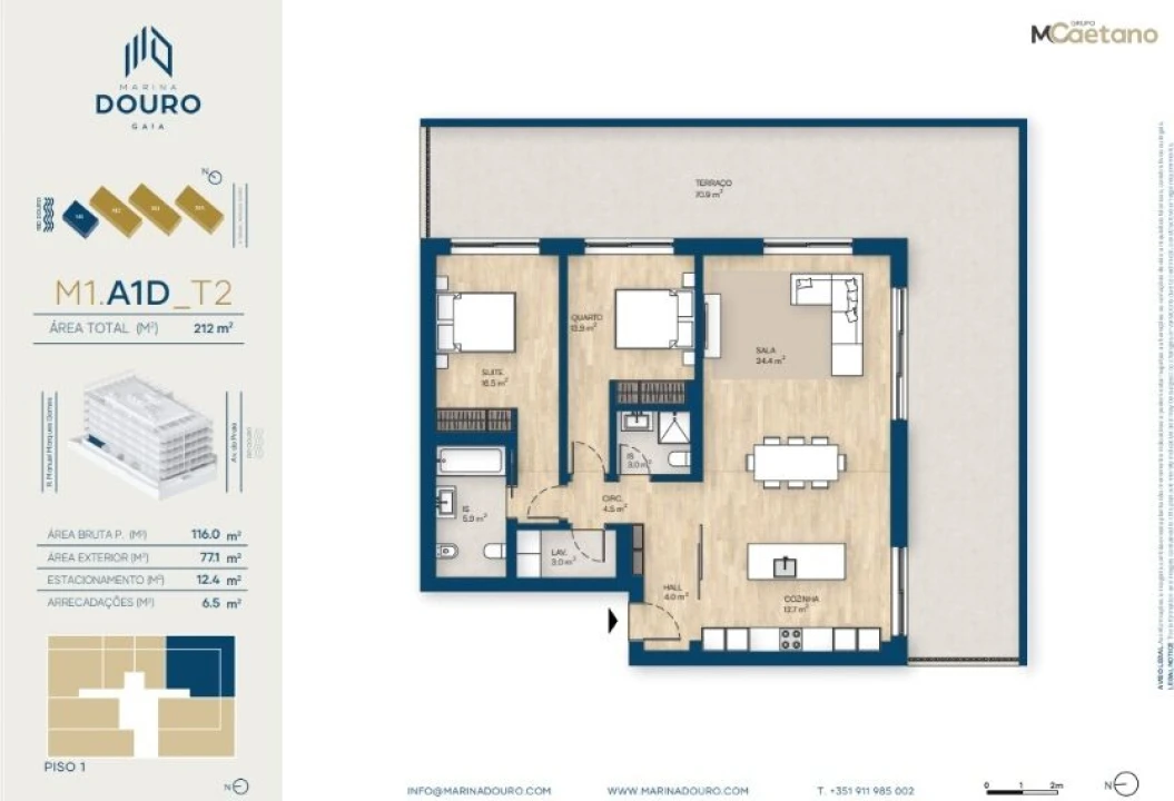 Apartamento T2 para Venda em Canidelo Foto 12