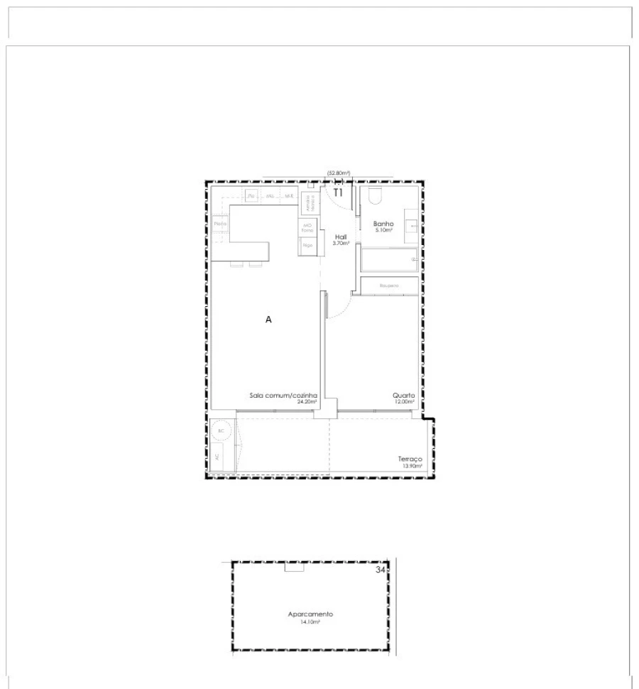 Apartamento T1 para Venda em São João da Madeira Foto 4