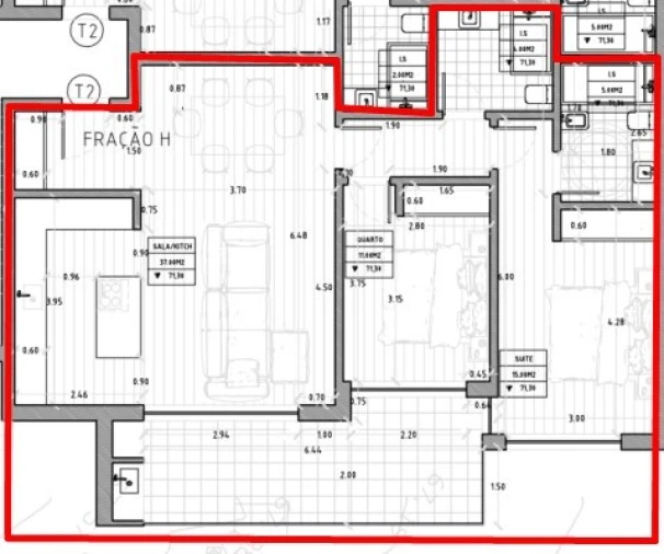 Apartamento T2 para Venda em Charneca de Caparica e Sobreda Planta 1