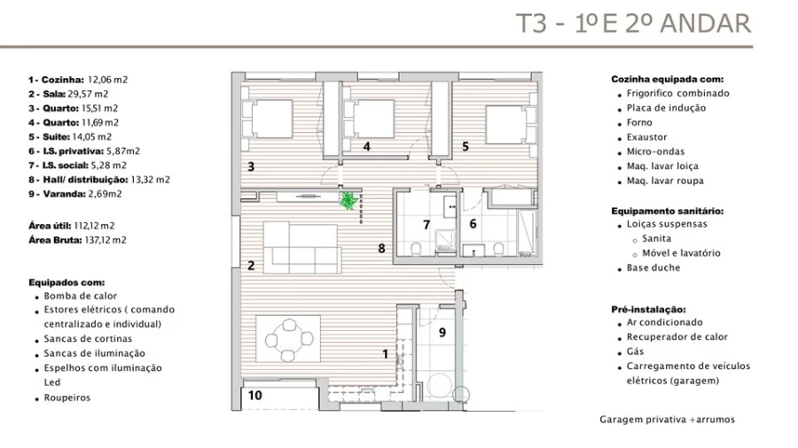 Apartamento T3 para Venda em Constancia Planta 1