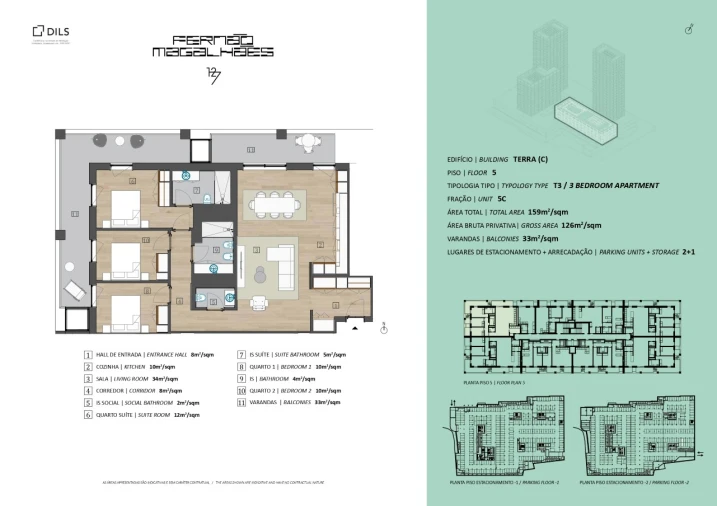 Apartamento T3 para Venda em Bonfim Planta 1