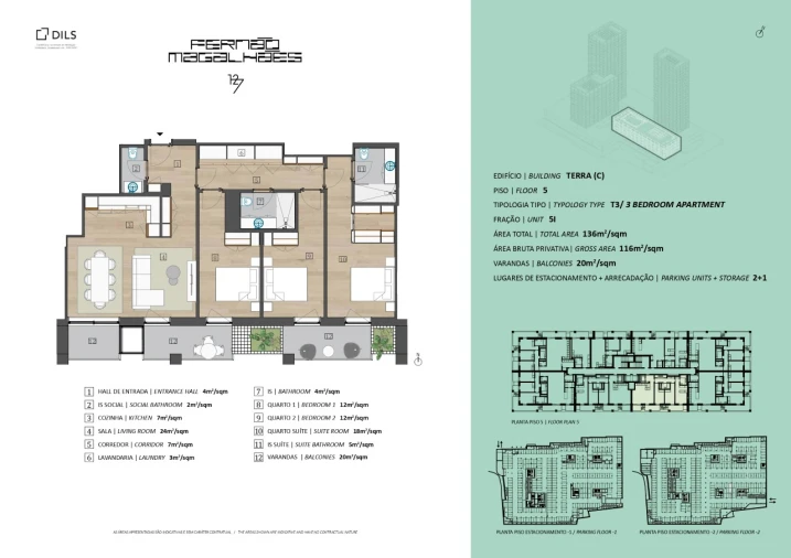 Apartamento T3 para Venda em Bonfim Planta 1