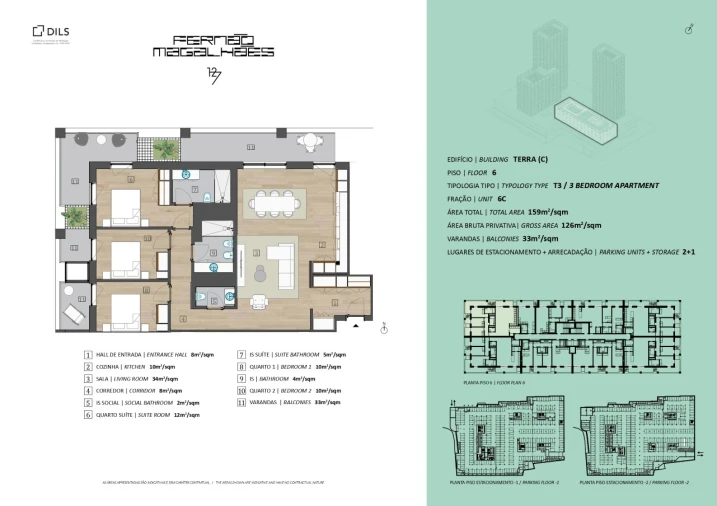 Apartamento T3 para Venda em Bonfim Planta 1