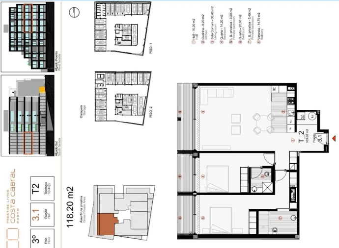 Apartamento T2 para Venda em Paranhos Planta 1