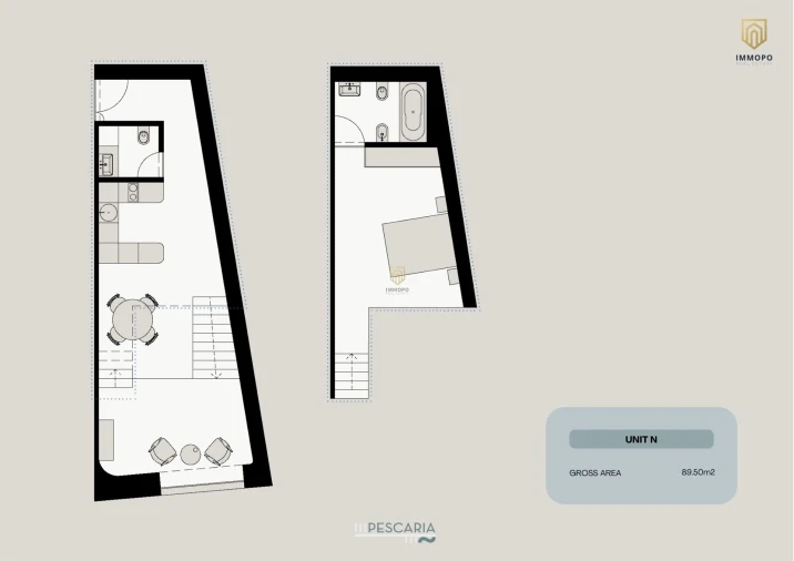 Apartamento T1 para Venda em Santa Marinha e São Pedro da Afurada Planta 1