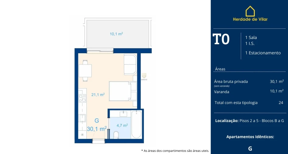 Apartamento T0 para Venda em Mafamude e Vilar do Paraíso Planta 1