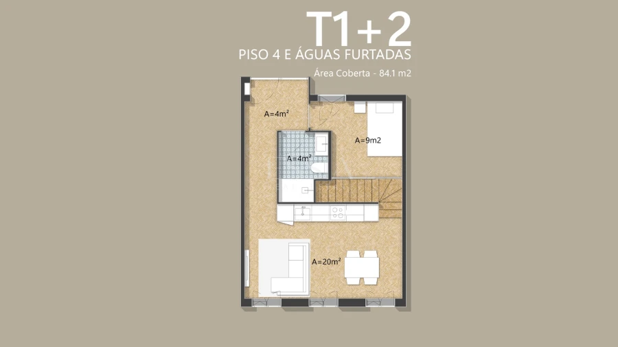 Apartamento T1 para Venda em Bonfim Planta 1