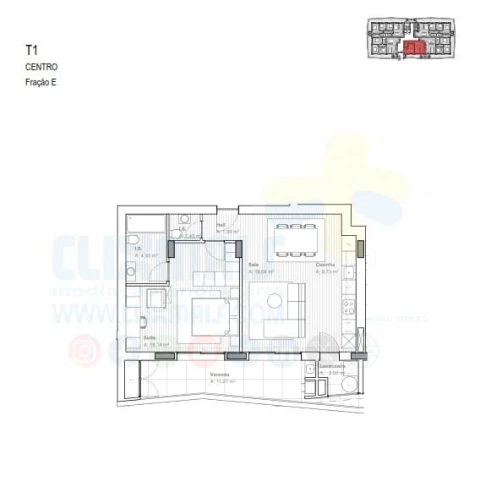Apartamento T1 para Venda em Ferreiros e Gondizalves