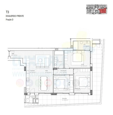 Apartamento T3 para Venda em Ferreiros e Gondizalves